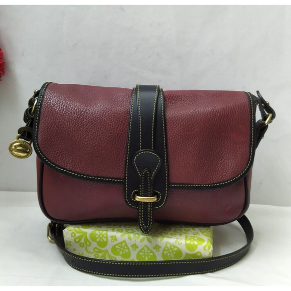Dooney & Bourke Burgundy Pebbled Leather Crossbody Bag - Vintage - Picture 1 of 16
